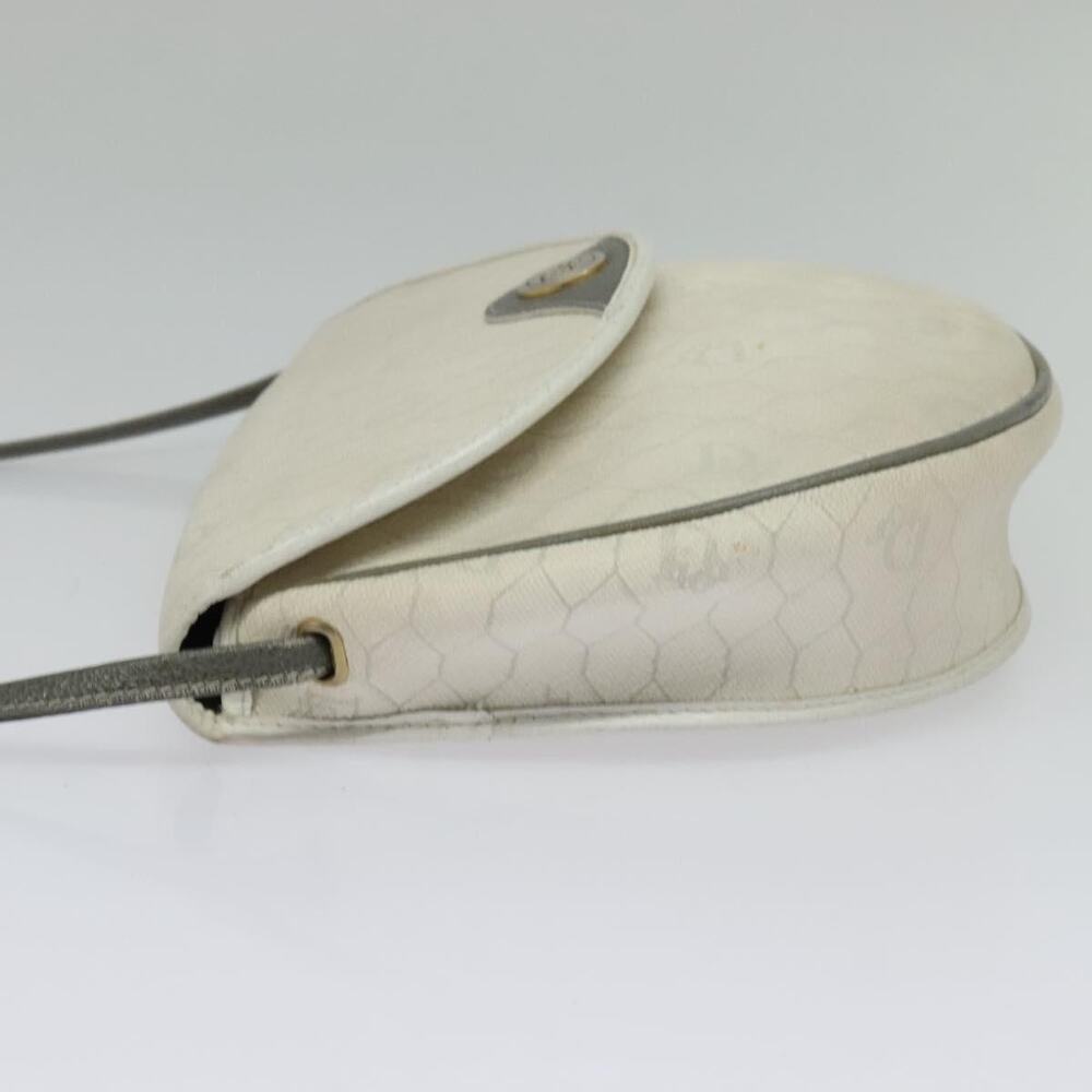 DIOR Honeycomb Canvas Shoulder Bag Pvc White Gold - Picture 4 of 12